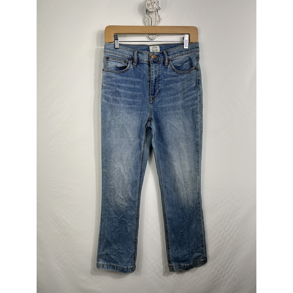 J.Crew Jeans Women 27 Blue Billie Demi Boot Crop Mid Rise Stretch Denim